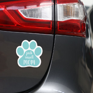 Custom Dog Breed Mom Pawprint Car Magnet