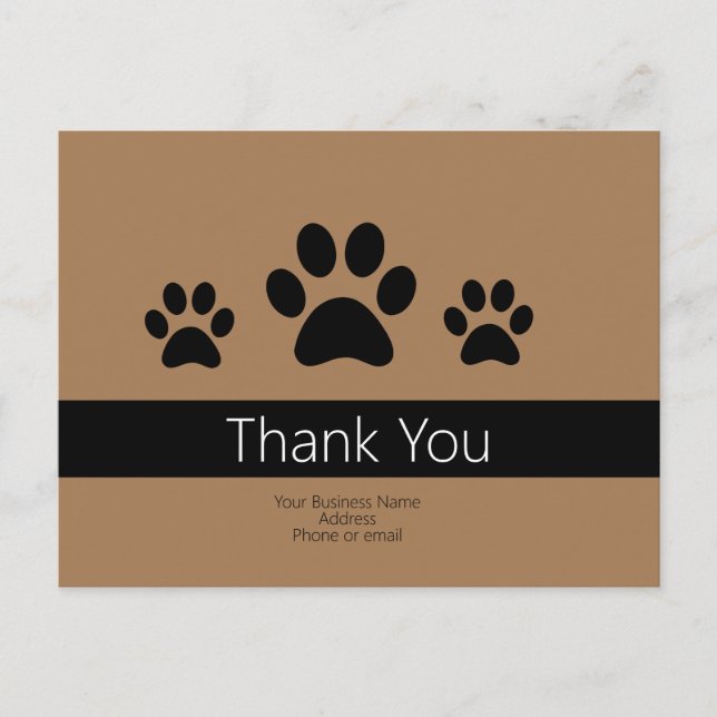 Custom Dog Business Thank You Notes Postcard (Front)