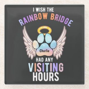 Custom Dog Cat Pet Paw Memorial keepsake Glass Coaster