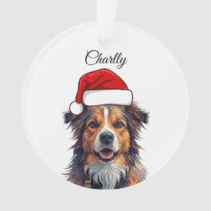 Custom Dog Christmas Ornament Santa Hat Photo Gift