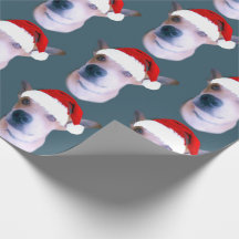 Custom Dog Christmas Photo Dusty Blue