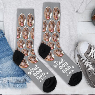 Custom DOG DAD Personalized Paw Print Pet Photo  Socks