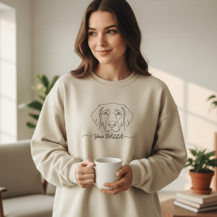 Custom Dog Ear Line Art Sweatshirt Personalized