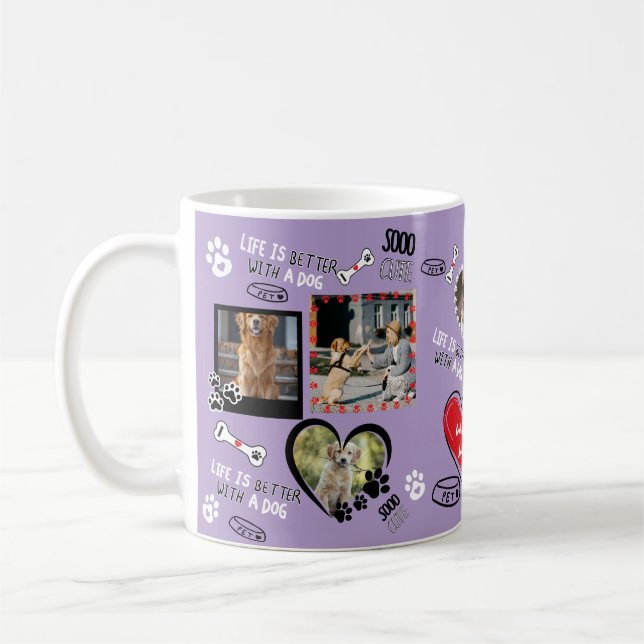 Custom Dog Face Mug, Personalized Dog Photo Coffee Mug (Left)