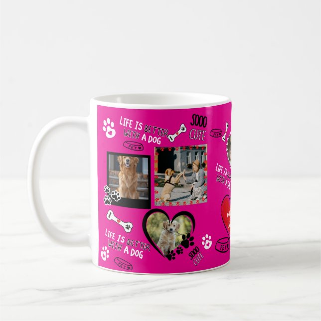 Custom Dog Face Mug, Personalized Dog Photo Coffee Mug (Left)