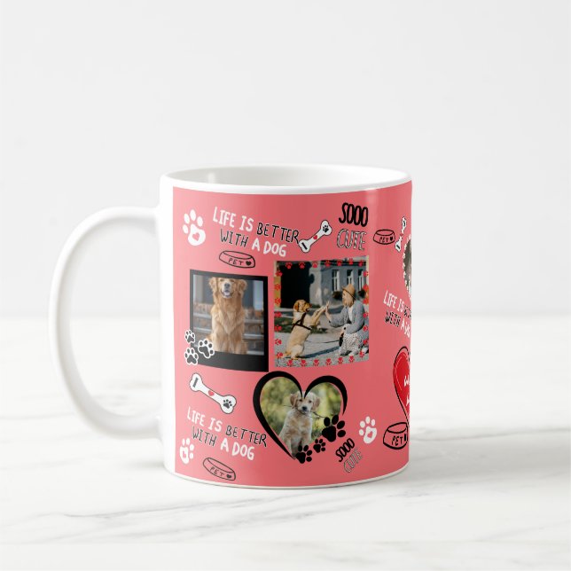 Custom Dog Face Mug, Personalized Dog Photo Coffee Mug (Left)