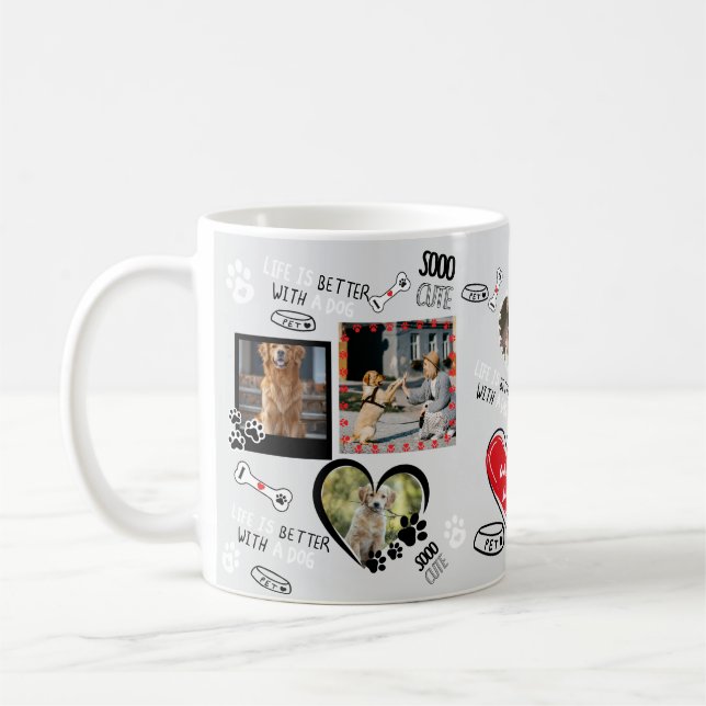 Custom Dog Face Mug, Personalized Dog Photo Coffee Mug (Left)