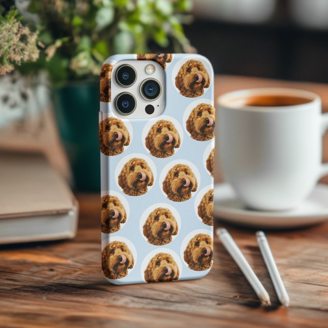 Custom Dog Face | Personalized Pet Light Blue Case-Mate iPhone Case (Creator Uploaded)