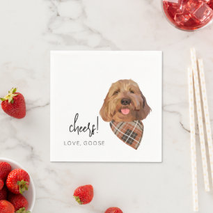 Custom Dog Fall Wedding Napkins Goldendoodle