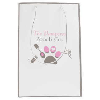Custom Dog Grooming Business Branding Pet Salon Medium Gift Bag