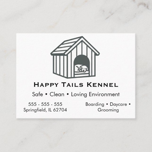Custom Dog Kennel Business Card  (Front)