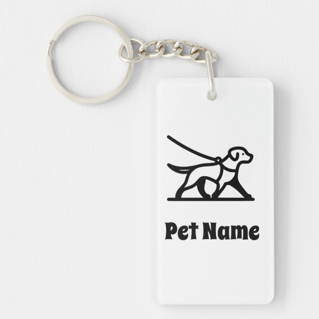 Custom Dog Keychain, Dog Walker Keychain (Front)