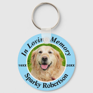 Custom Dog Memorial Blue Keychain