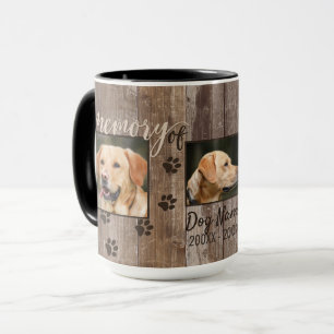 Custom Dog Memorial Rustic Wood Look Keepsake Mug