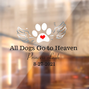 Custom Dog Memorial Window Cling