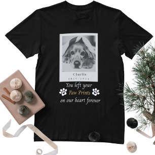 Custom Dog Memorial You Left Your Paw Prints T-Shirt