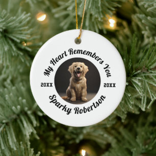 Custom Dog Memory & Remembrance Design Ceramic Ornament