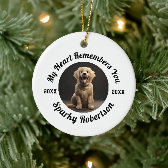 Custom Dog Memory & Remembrance Design Ceramic Ornament (Tree)