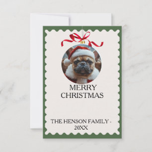 Custom Dog Merry Christmas Photo Card