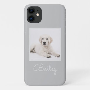 Custom Dog Mom Photo Script Simple Modern Minimal  iPhone 11 Case