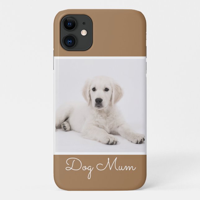 Custom Dog Mom Photo Script Simple Modern Minimal  Case-Mate iPhone Case (Back)