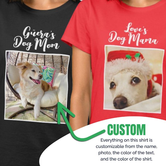 Custom Dog Mom Shirt with Personalized Photo  (Custom Dog Mom Shirt with Personalized Photo)