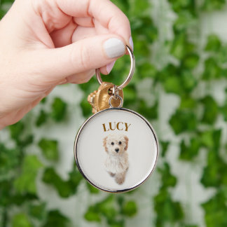 Custom Dog & Name Keychain – Personalized Pet Love