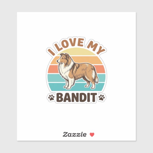 Custom Dog Name Retro Sunset Pet Lover Design_1 (Sheet)