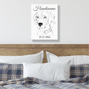 Custom Dog One Line Art Weimaraner Canvas Print