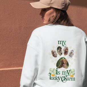 Custom Dog Paw Photos St Patrick's Day Sweatshirt
