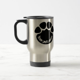 Custom Dog Paw Print Personalized Name Stainless S Travel Mug