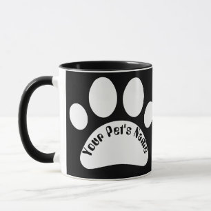 Custom Dog Paw Print Personalized Name Two-Tone Mu Mug
