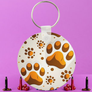 Custom Dog Paw Print Personalized Pet Photo Gift Keychain