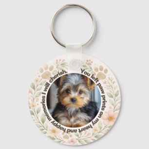 Custom Dog Paw Prints Memorial Keychain