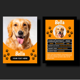 Custom Dog Pet Birthday & Gift Photo Trading Card