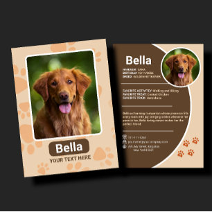 Custom Dog Pet Birthday & Gift Photo Trading Card 