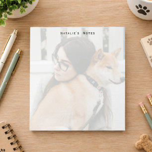 Custom Dog Pet Full Faded Transparent Photo Notepad