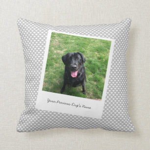 Custom Dog Pet Photo and Name Throw Pillow