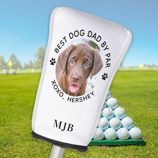 Custom Dog Pet Photo Best Dad By Par Monogram   Golf Head Cover (Creator Uploaded)
