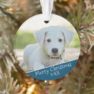 Custom Dog Pet Photo Christmas Holiday Keepsake Ornament