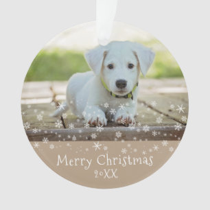 Custom Dog Pet Photo Christmas Holiday Keepsake Ornament
