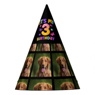 Custom Dog Photo 3rd birthday party Party Hat
