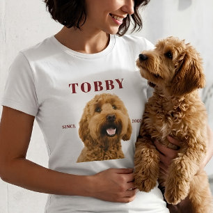 Custom Dog Photo And Pet Name  T-Shirt