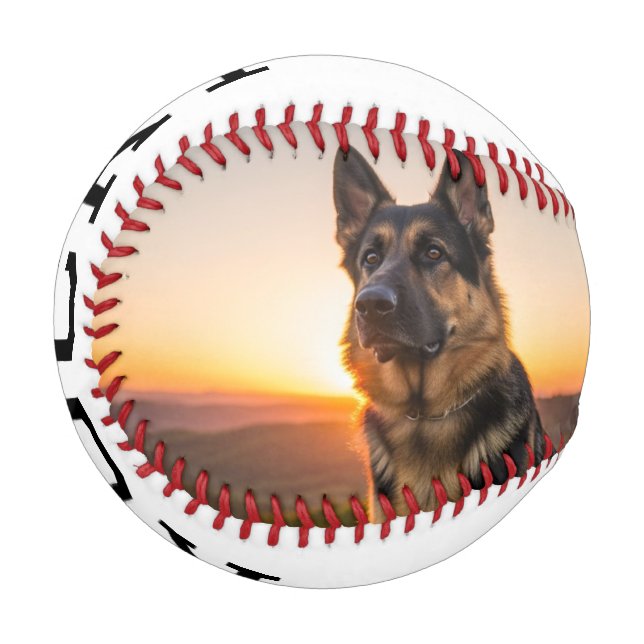 Custom Dog Photo Baseball with Name For Dog (Front Left)