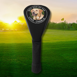 Custom Dog Photo Best Dad By Par Modern  Golf Head Cover