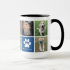 Custom Dog Photo Collage Blue Paw Print Cute