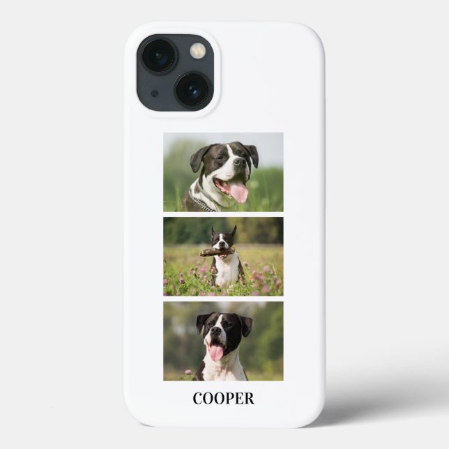 Custom Dog Photo Collage Monogram Personalized Case-Mate iPhone Case (Back)