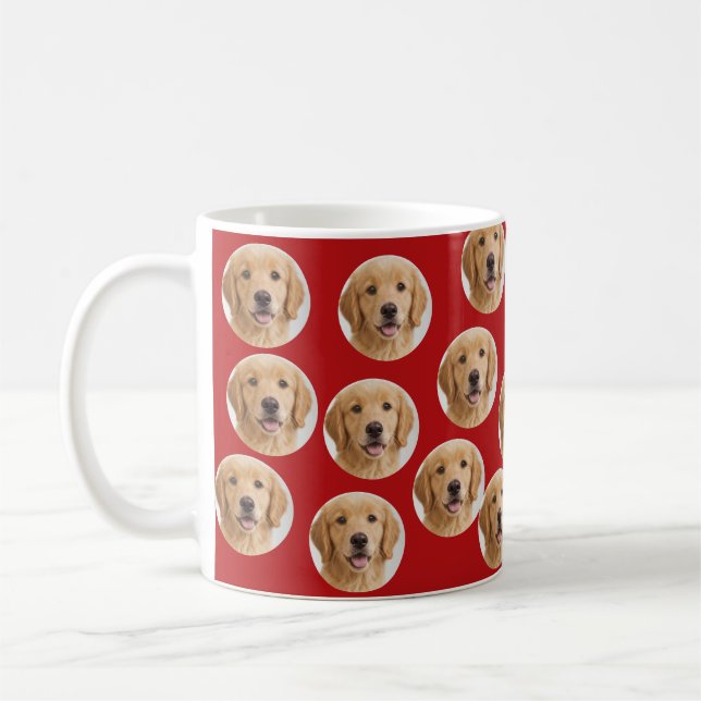 Custom Dog Photo | Cute Personalized Light Blue  Coffee Mug (Left)