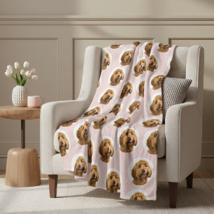 Custom Dog Photo Cute Pink Pet Fleece Blanket