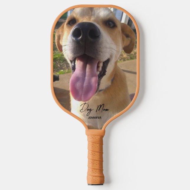 Custom Dog Photo Dog Mom Mothers Day Pickleball Paddle (Front)